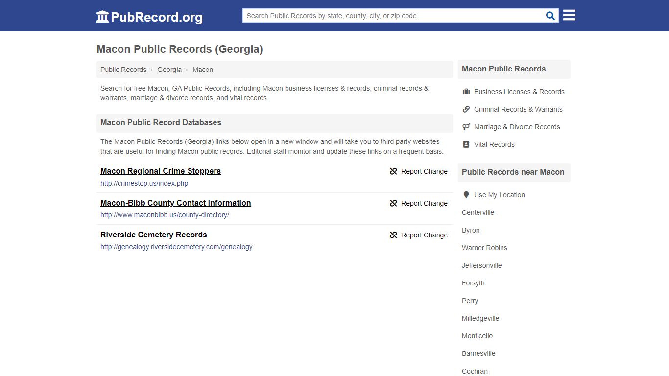 Free Macon Public Records (Georgia Public Records) - PubRecord.org