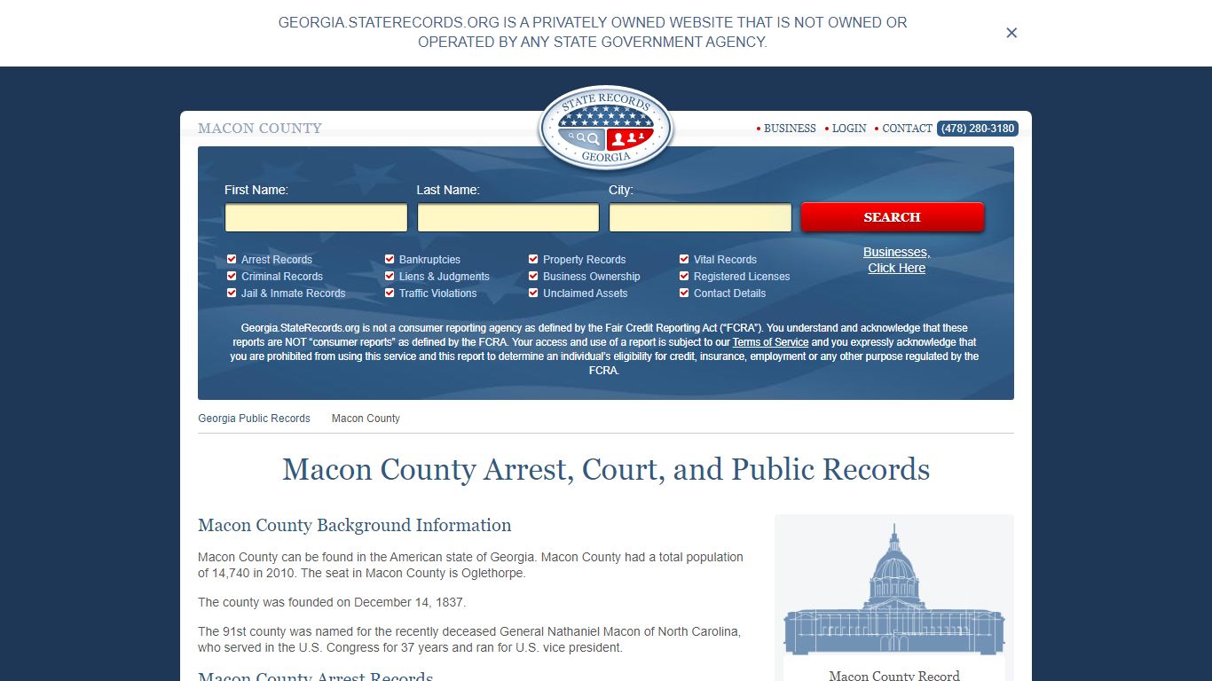 Macon County Arrest, Court, and Public Records